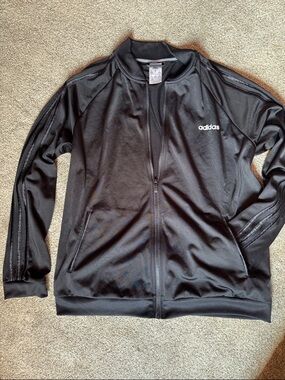 adidas Black Full-Zip Track Jacket